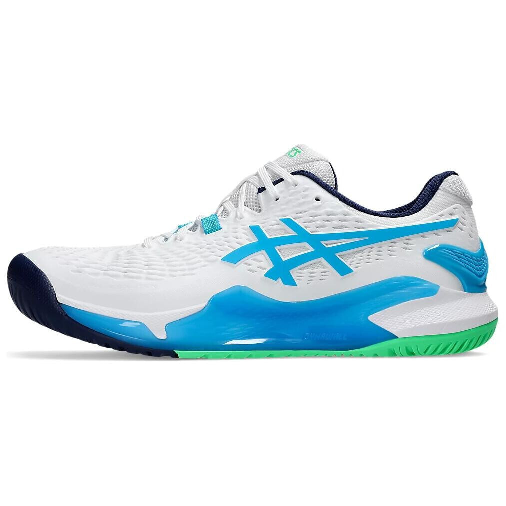 Asics Gel Resolution 9 Tennis Shoes Men Low Top White Blue Asics 39.5 12977 Asics