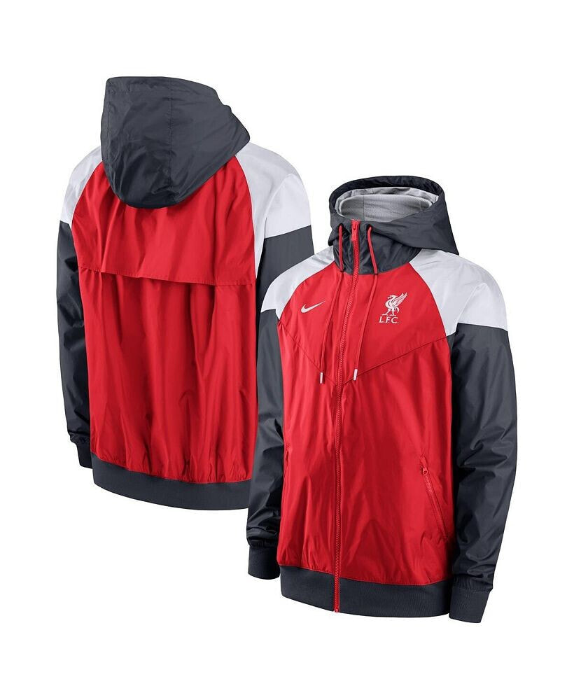 Nike men's Red Liverpool Windrunner Hoodie Full-Zip Jacket