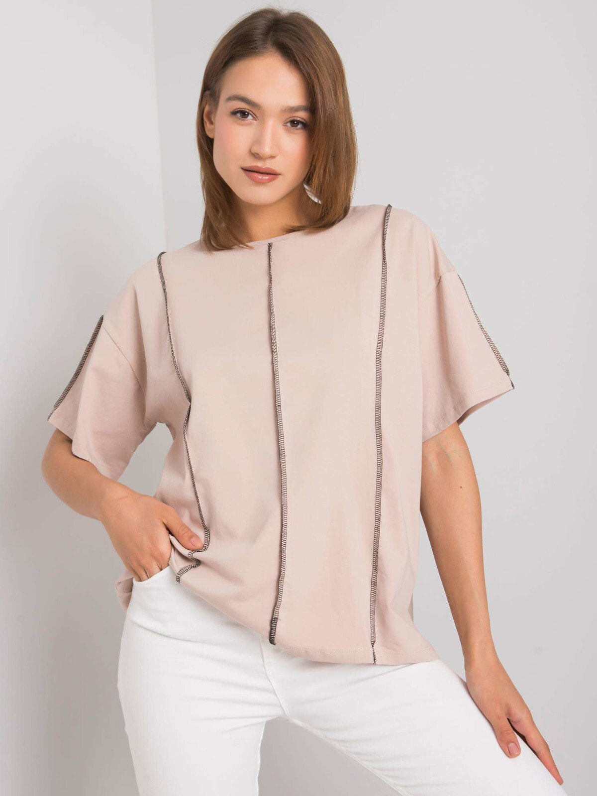 Женская блузка с коротким рукавом свободной посадки - белая Factory Price