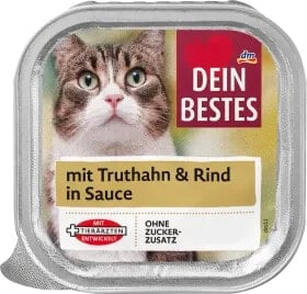 Nassfutter Katze mit Truthahn & Rind, 100 g