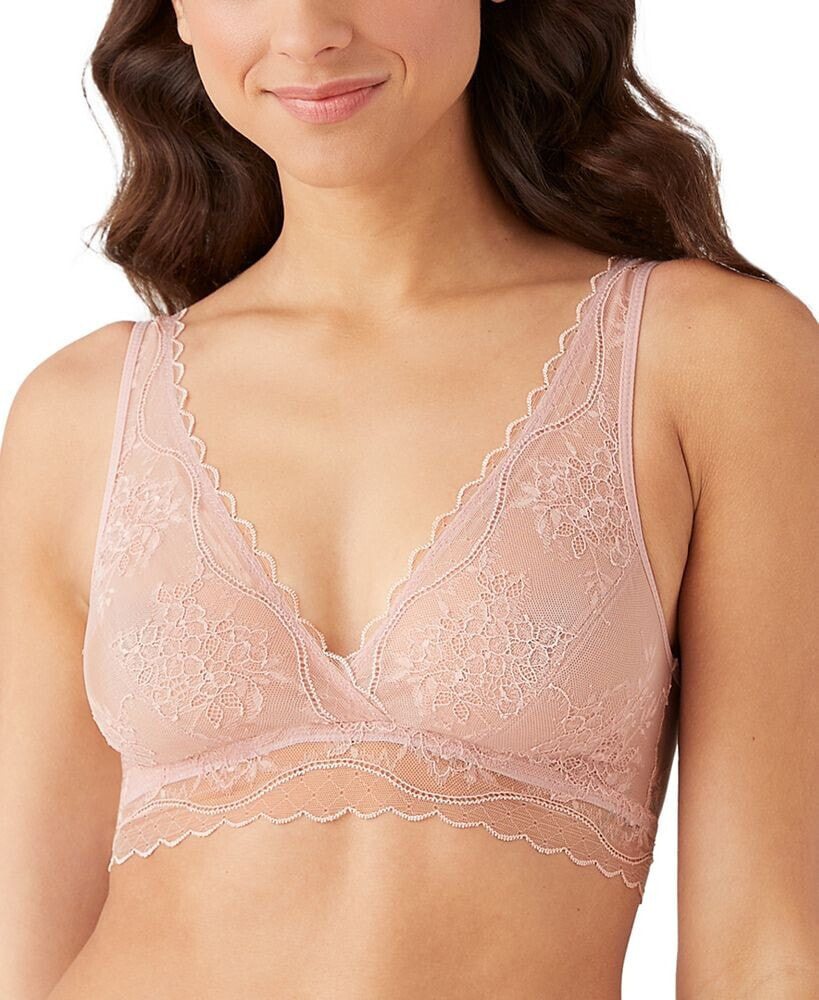 b.tempt'd by Wacoal Women's No Strings Attached Lace Bralette b.tempt'd  Цвет: Розовый; Размер: L купить от 5122 рублей в интернет-магазине  , женские бюстгальтеры b.tempt'd