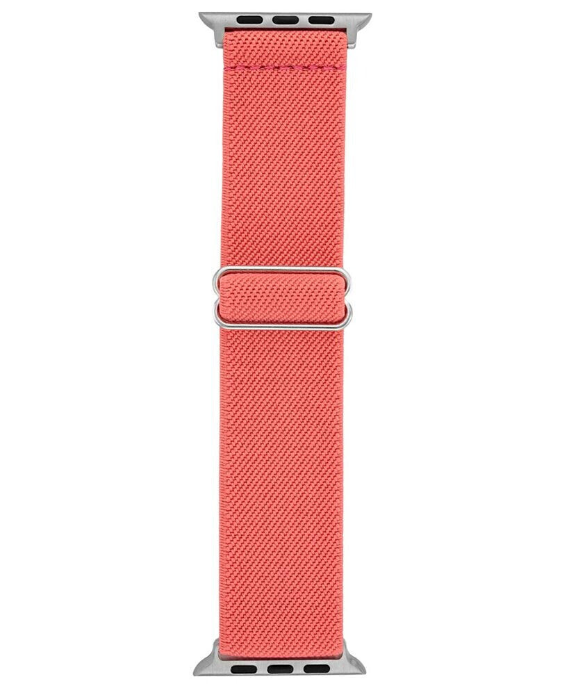 WITHit women's Coral Woven Elastic Band with Silver Tone Stainless Steel Lugs for 42, 44, 45, Ultra 49mm Apple Watch