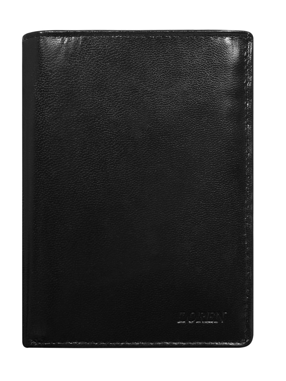 Мужское портмоне кожаное черное вертикальное без застежки  Factory Price Portfel-CE-PF-326-GAN.80-czarny