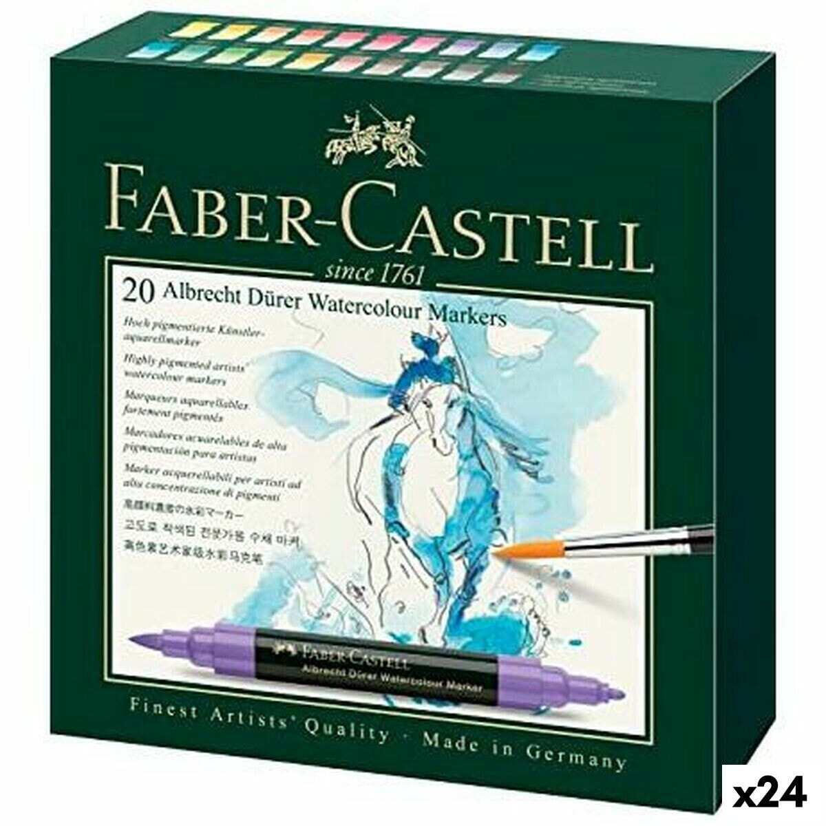 Set of Felt Tip Pens Faber-Castell Watercolours Case (24 Units)