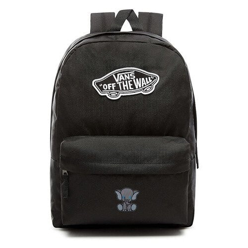 Женский спортивный рюкзак черный с логотипом и карманом VANS Realm Backpack szkolny Custom Elephant - VN0A3UI6BLK