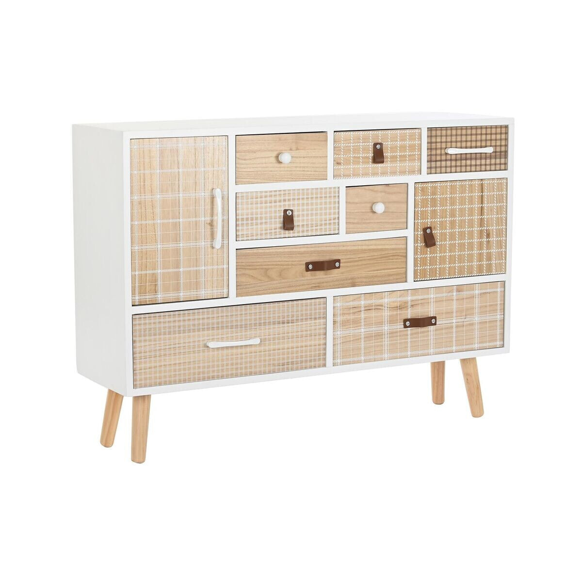 Sideboard DKD Home Decor White Natural Paolownia wood 95 x 26 x 67,5 cm