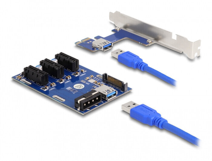 41442 - PCIe - PCIe - SATA - USB 3.2 Gen 1 (3.1 Gen 1) - Male - SATA 15-pin - Blue - PC