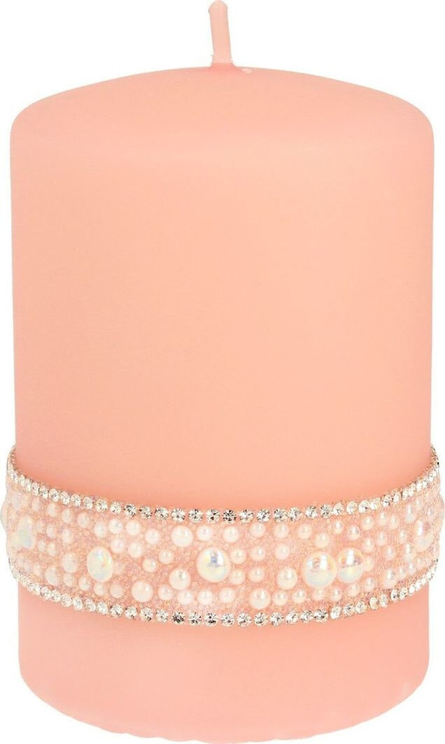 Artman ARTMAN Decorative candle Crystal Pearl rose gold - small cylinder 1 pc