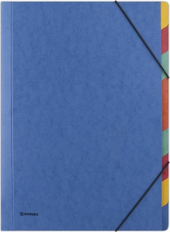 Donau Folder with elastic DONAU, pressboard, A4, 9 dividers, blue