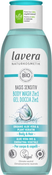 Средство для душа lavera Body and hair shower gel with a neutral natural scent for dry and sensitive skin 2 in 1 Basis sensitiv ( Body Wash) 250 ml