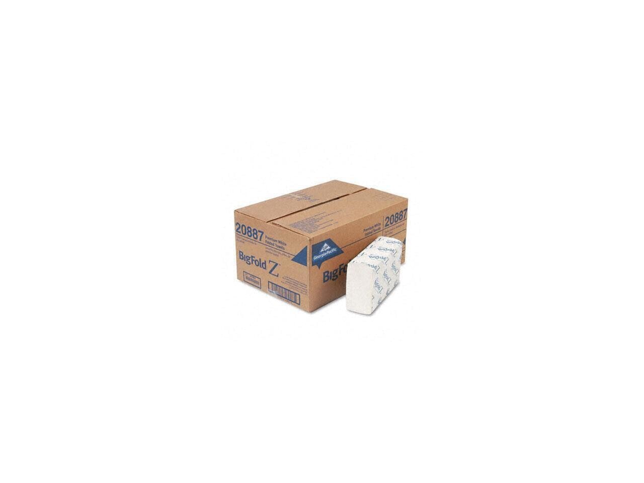 Georgia Pacific 20887 Big Fold Z Paper Towels, 10-1/5 x 10-4/5, White, 220/Pack,