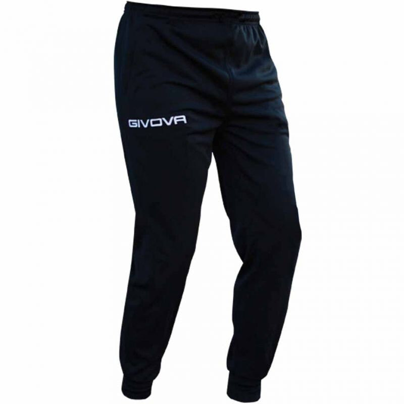 Мужские брюки спортивные черные зауженные на резинке джоггеры Givova One Football Pants black P019 0010