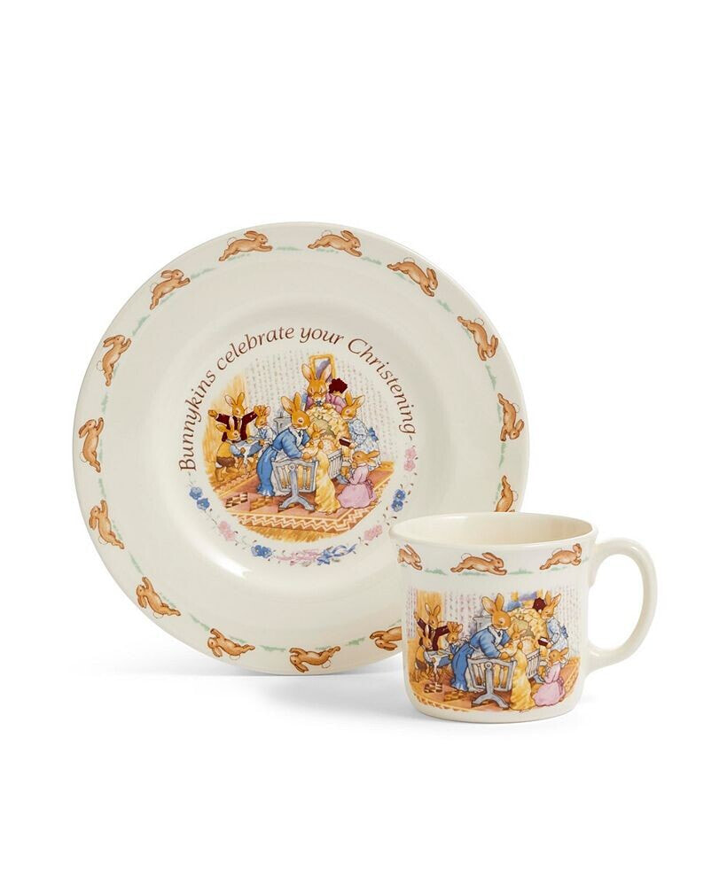 Royal Doulton bunnykins Christening Plate & Mug 2-Piece Set