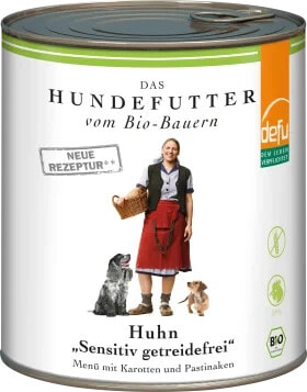 Nassfutter Hund mit Bio Huhn sensitiv getreidefrei, 820 g