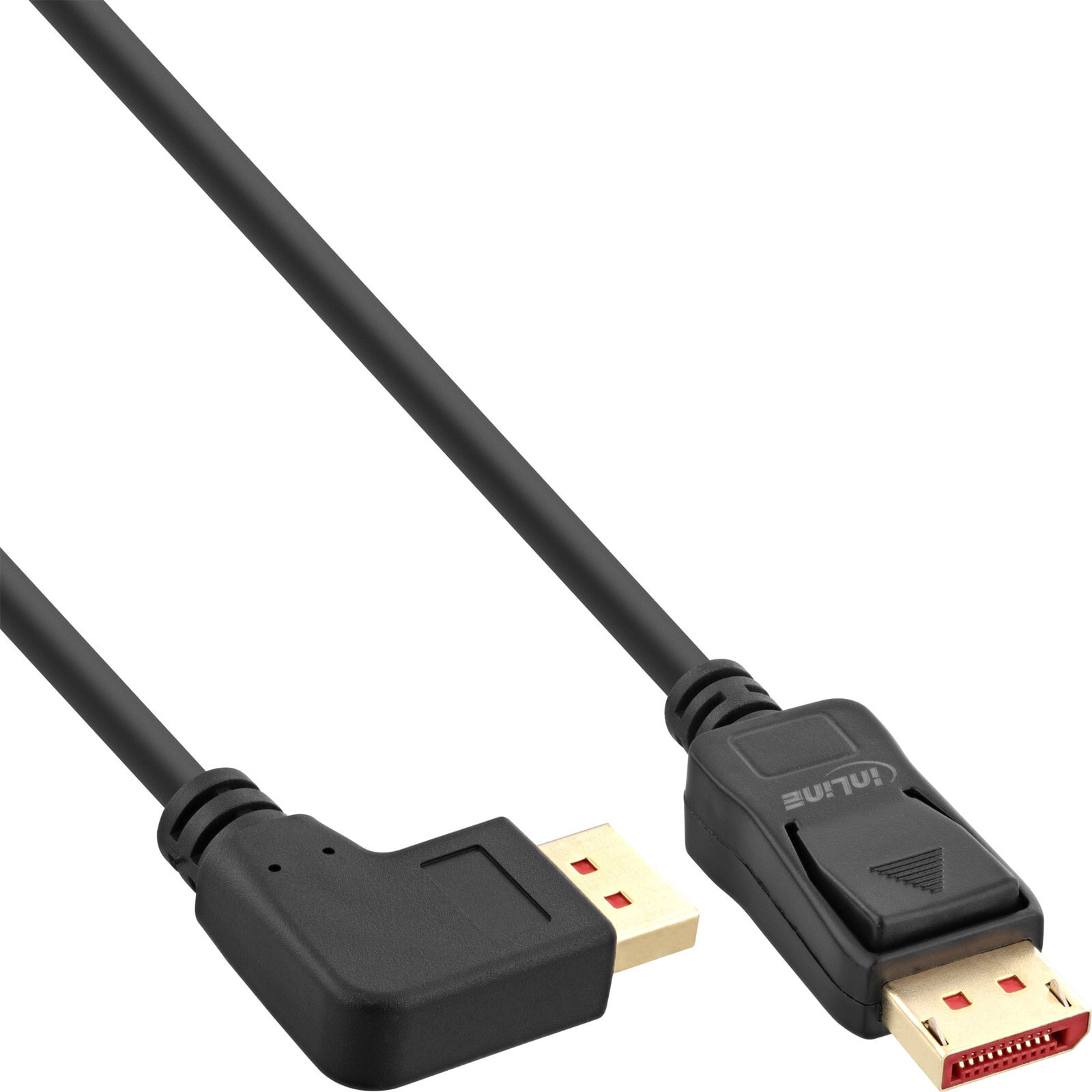 DisplayPort 1.4 cable - 8K4K - left angled - black/gold - 3m - 3 m - DisplayPort - DisplayPort - Male - Male - 7680 x 4320 pixels