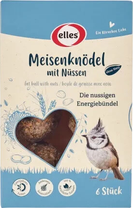 Vogelfutter Meisenknödel mit Nüssen, 6 St