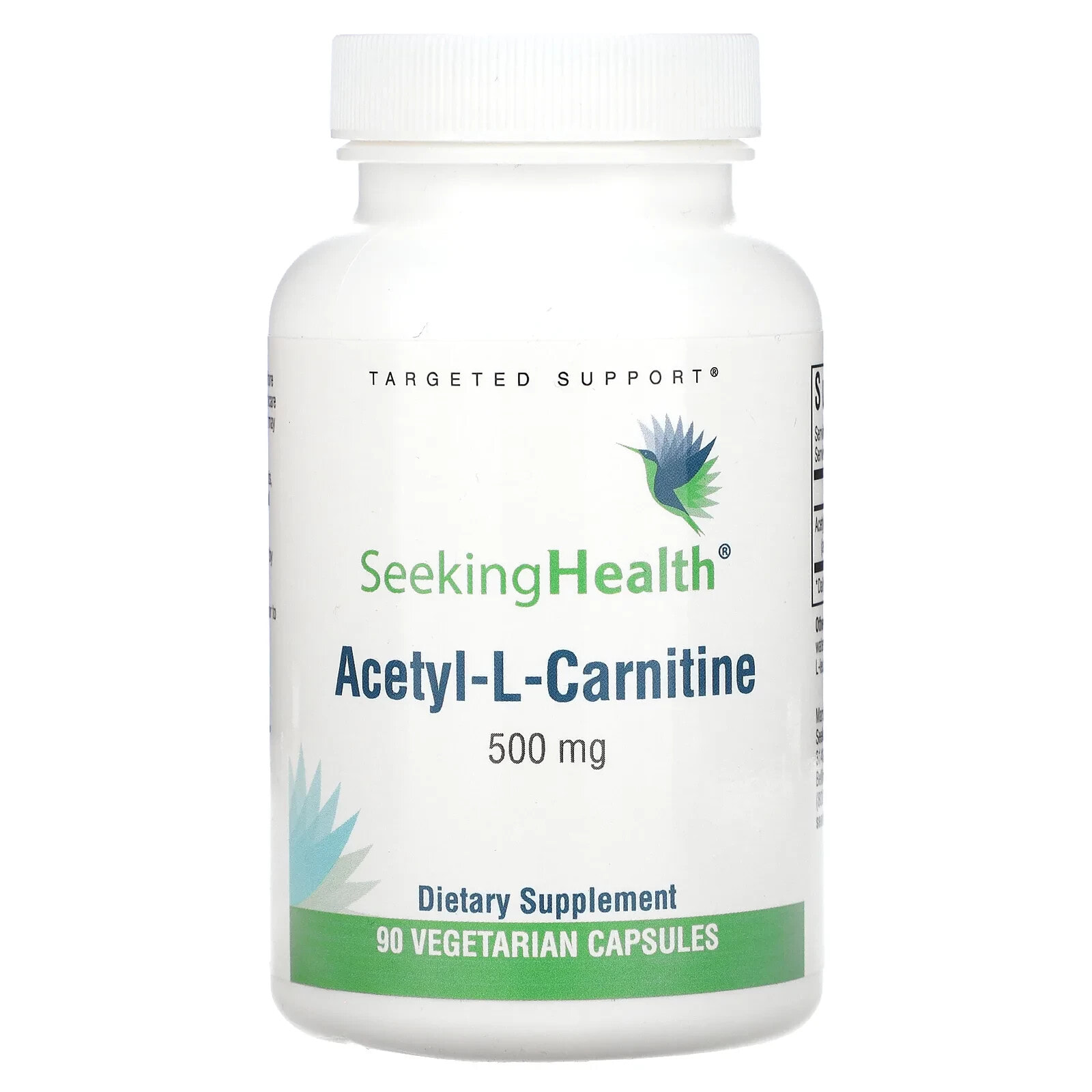 Seeking Health, Ацетил-L-карнитин, 500 мг, 90 вегетарианских капсул