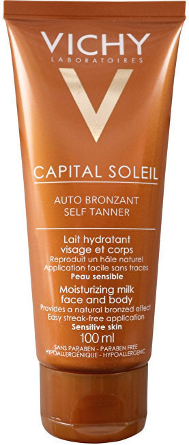 Автозагар для лица VICHY Moisturizing self-tanning lotion for face and body Auto bronzant Capital Soleil 100 ml