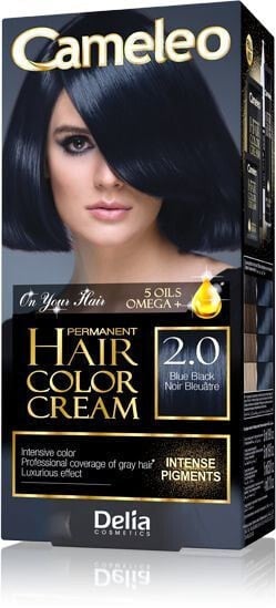 Delia Cameleo Hair Color Cream No. 2.0 Масляная крем-краска для волос с омега,  оттенок сине-черный