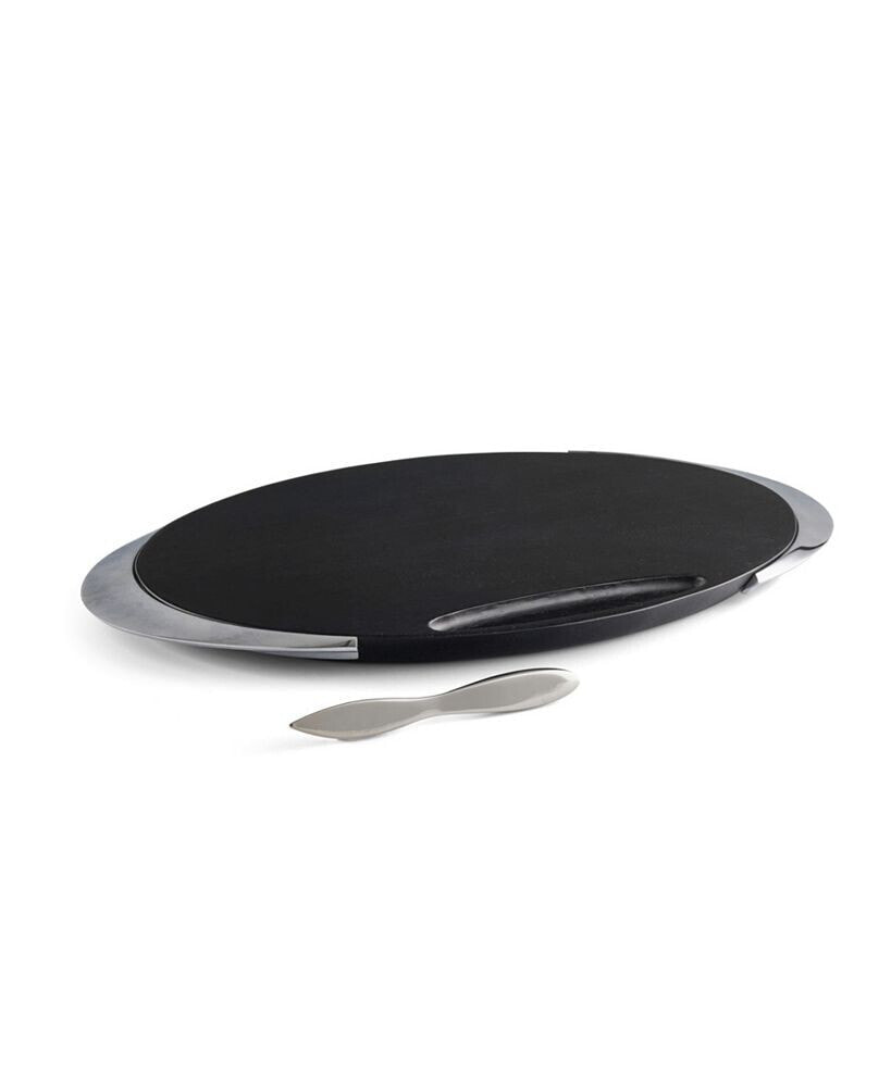 Nambé noir Cheese Board with Knife