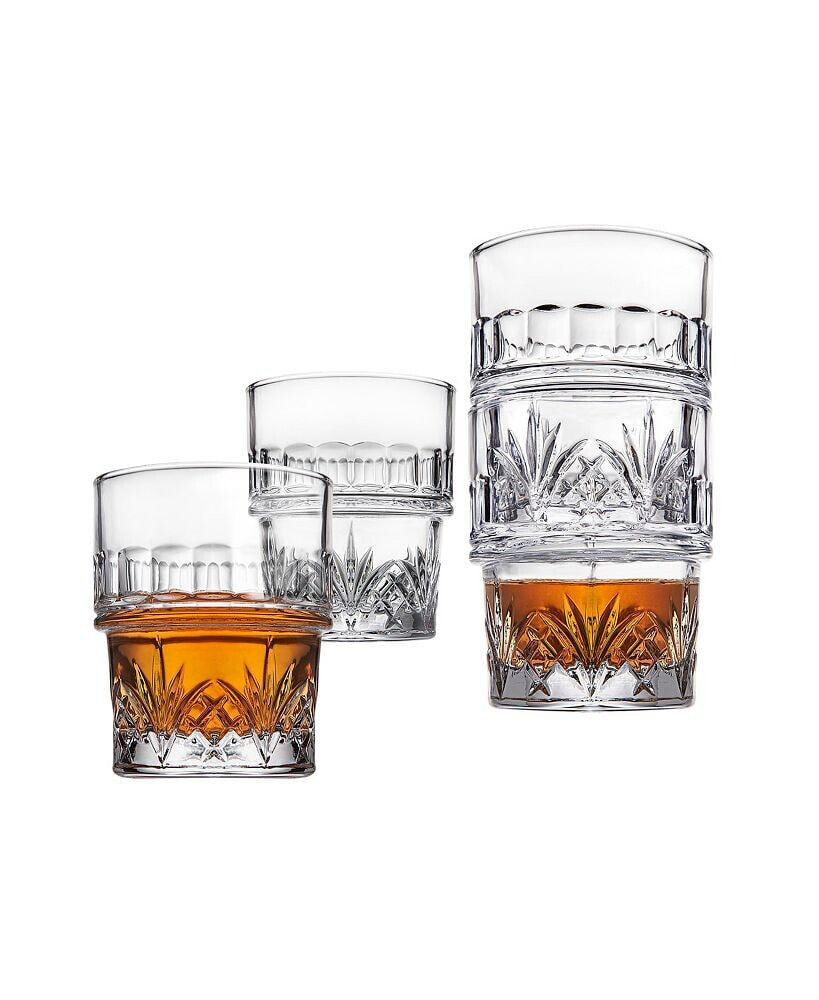 Godinger dublin Stackable Double Old Fashioned Glass, Set of 4