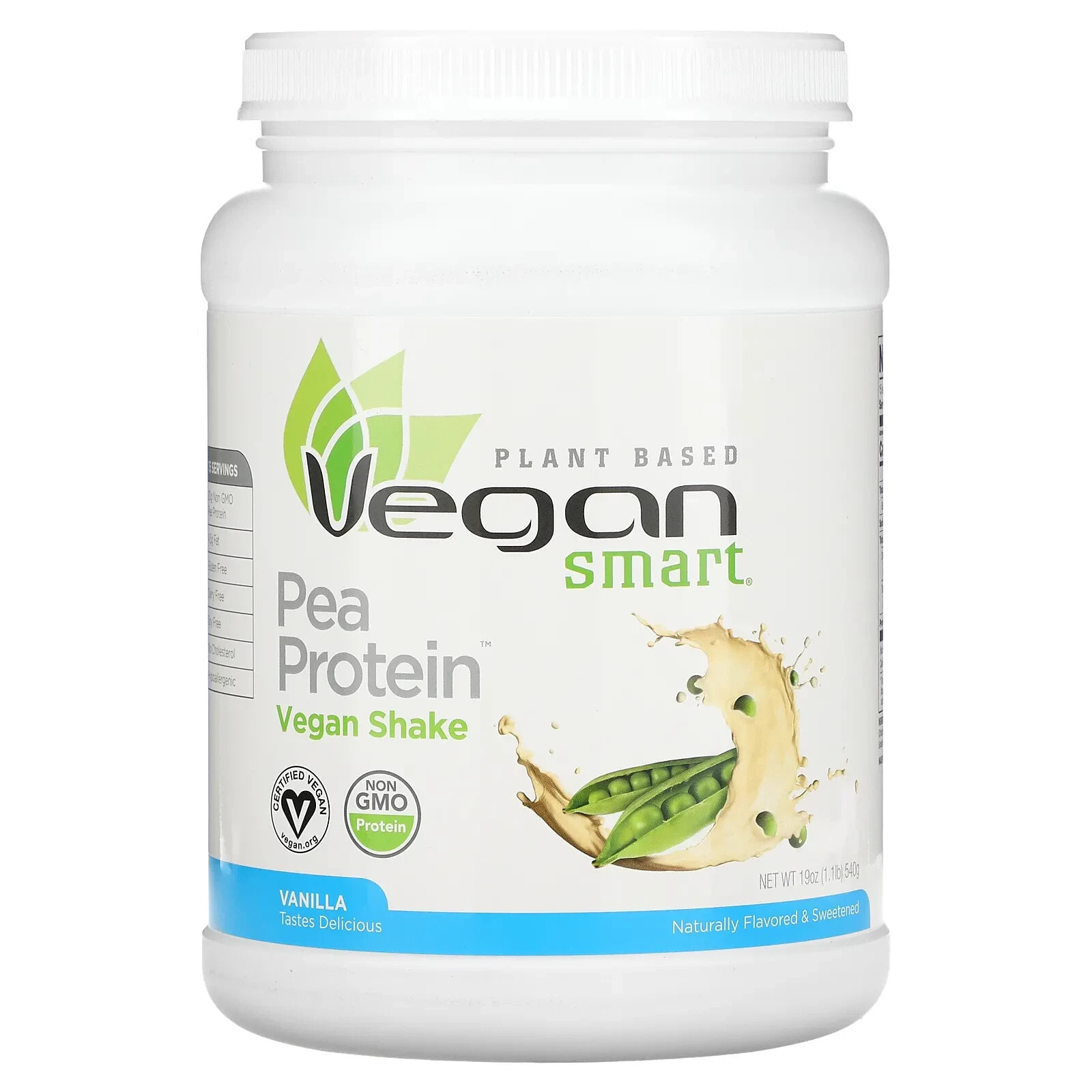 Pea Protein Vegan Shake, Chocolate, 1.2 lb (585 g)