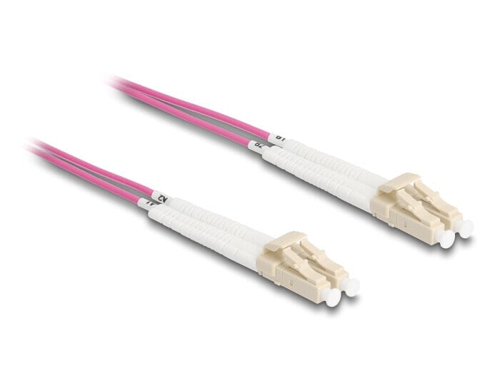 Delock 88087 - LWL Kabel LC Duplex Multimode OM4 winkelbar 1 m - Cable - Multimode fiber