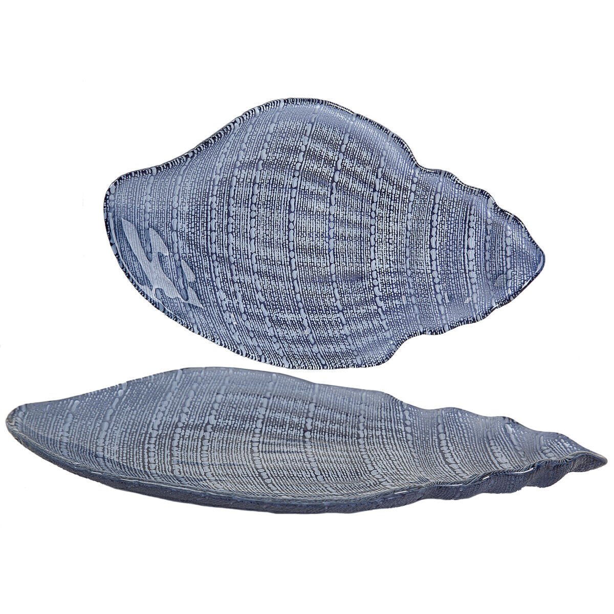 Valet Tray Romimex Blue Glass Snail 41 x 5 x 26 cm