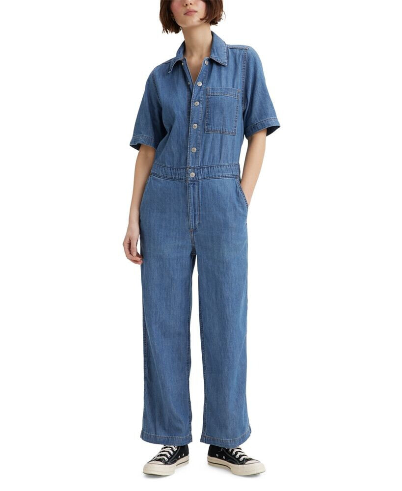 Levi's women's Cotton Short-Sleeve Heritage Jumpsuit