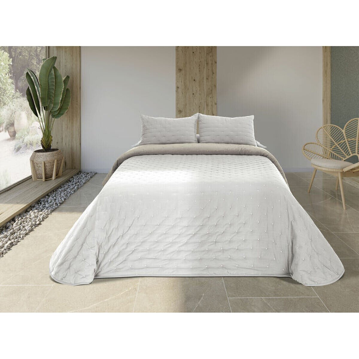 Bedspread (quilt) Tejidos Reina Lorena White 235 x 270 cm