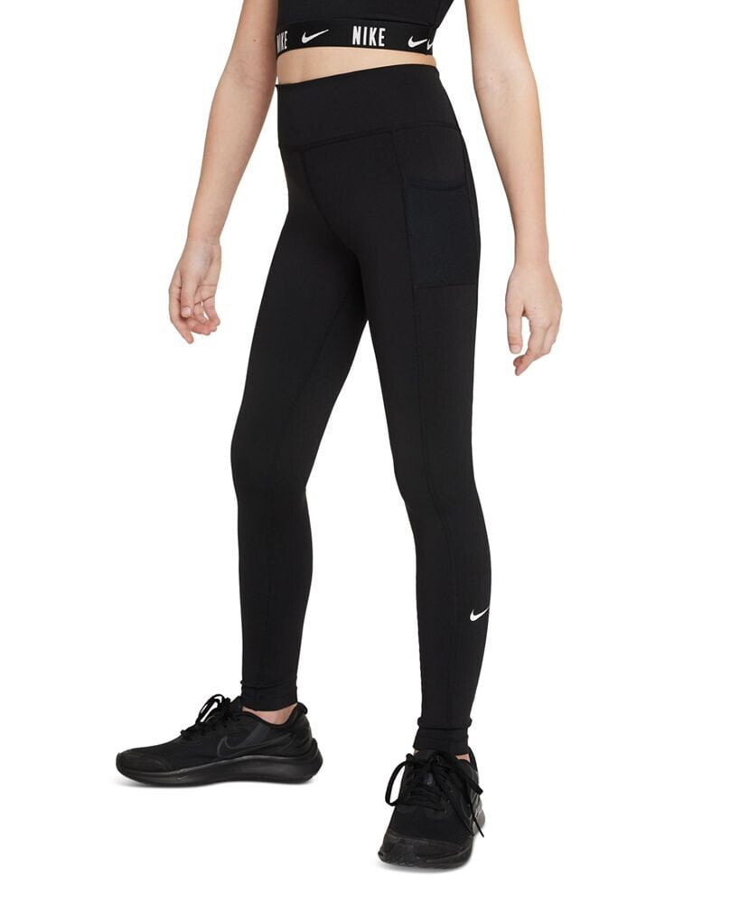 Nike girls' Club Fleece Pants цвет бежевый — купить недорого с