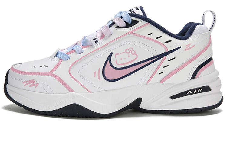 Nike Air Monarch 4 Chunky Sneakers Unisex Low-Top White, Black, Pink/Blue