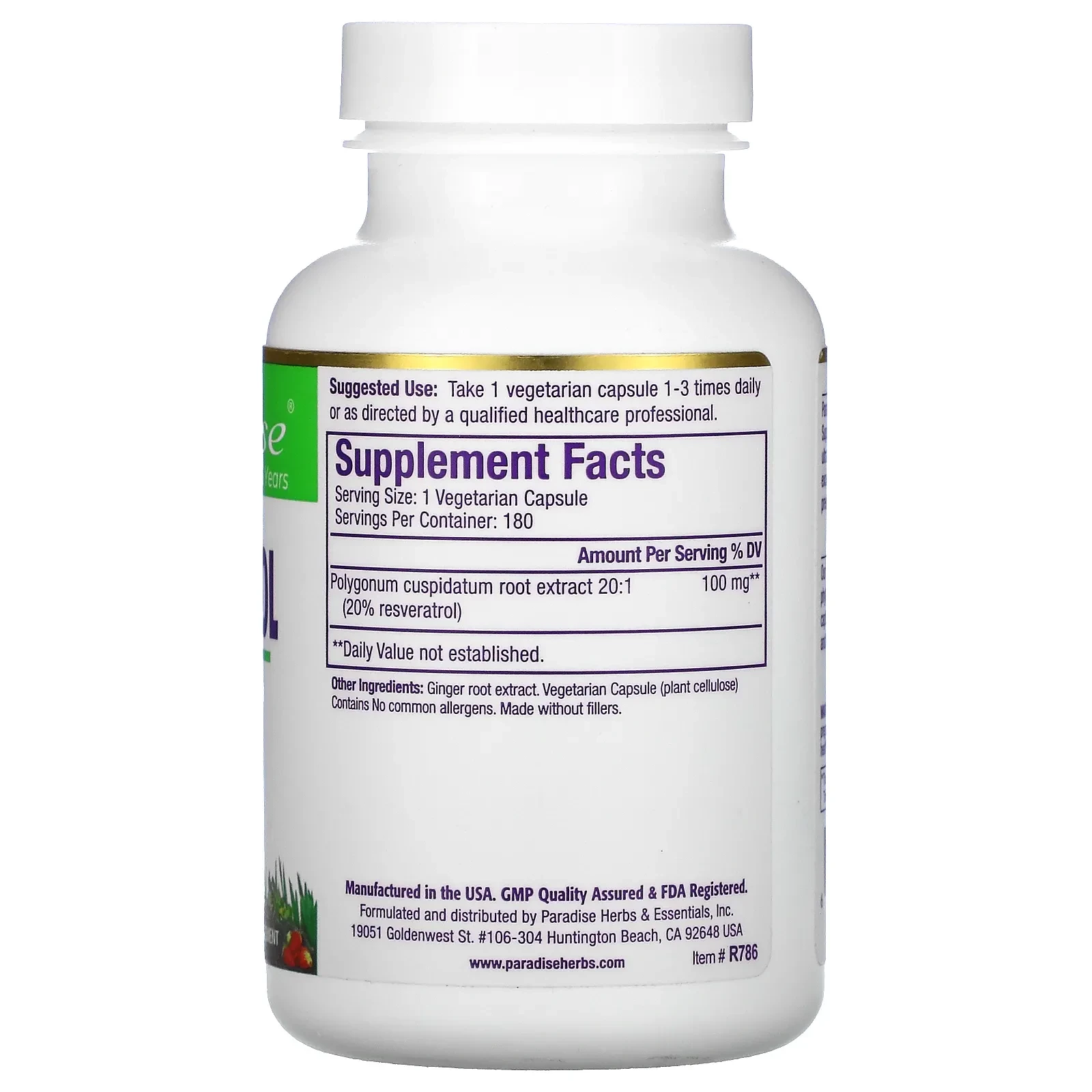 Resveratrol Extract , 180 Vegetarian Capsules