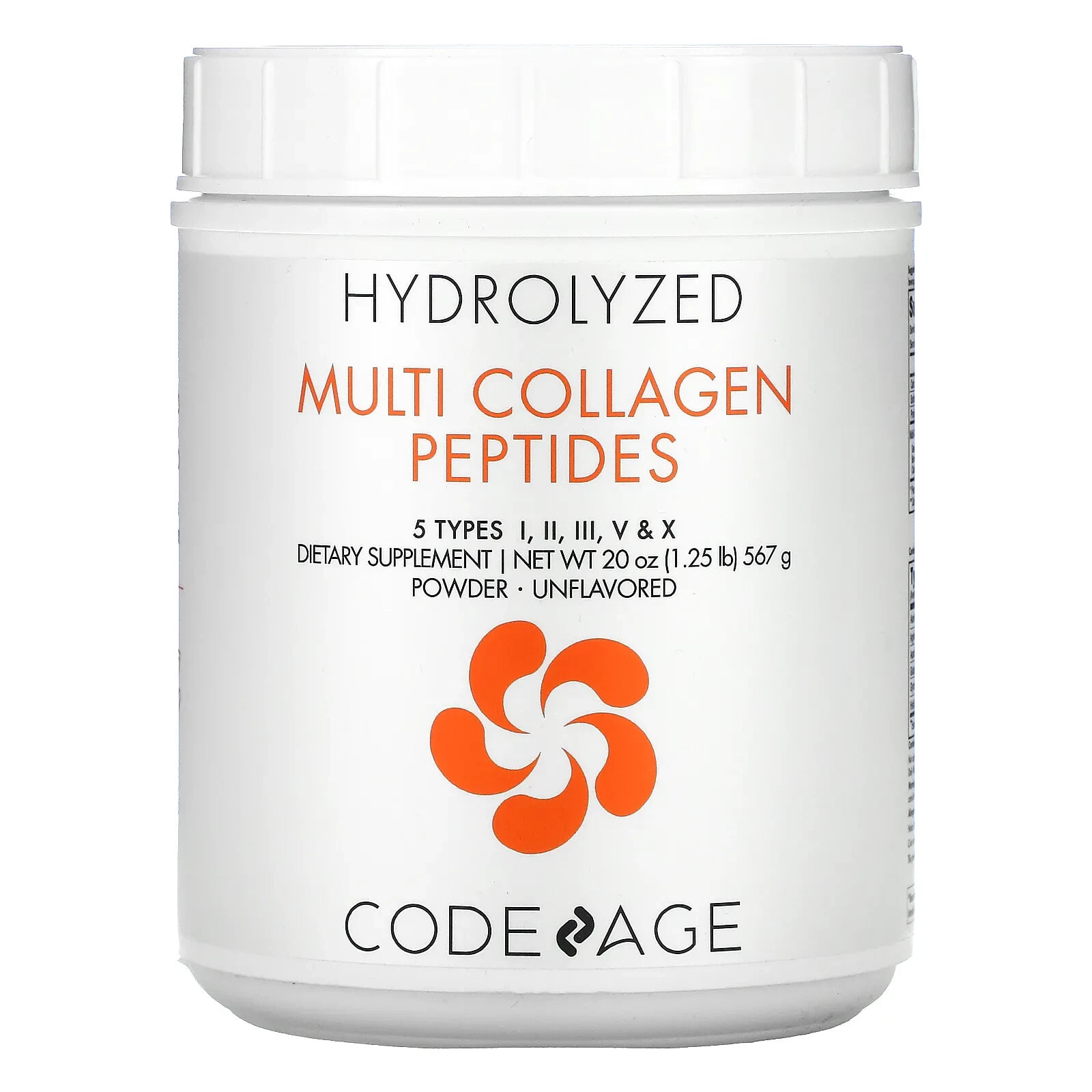 Hydrolyzed Multi Collagen Peptides Powder, Unflavored, 10.58 oz (300 g)