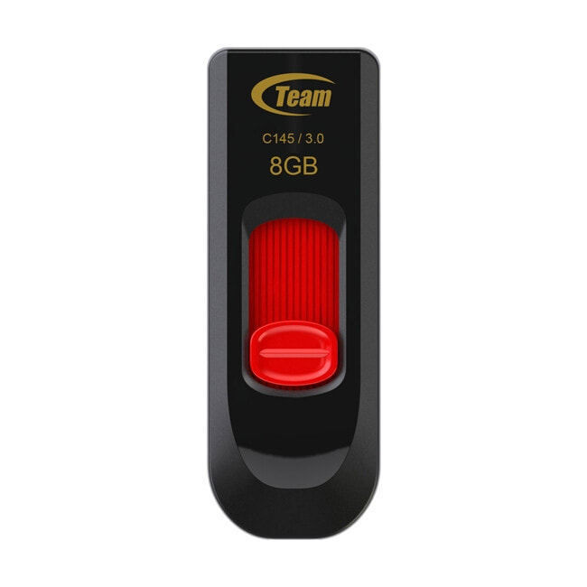Team Group C145 USB флеш накопитель 8 GB USB тип-A 3.2 Gen 1 (3.1 Gen 1) Черный, Красный TC14538GR01