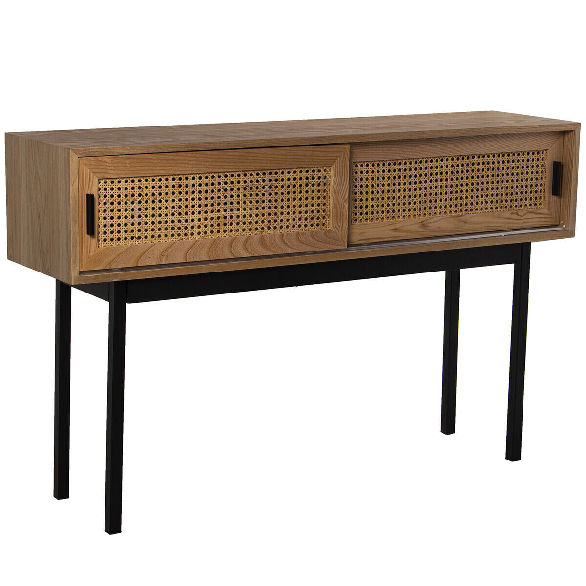 Console Alexandra House Living Brown Black Wood wicker 120 x 75 x 30 cm