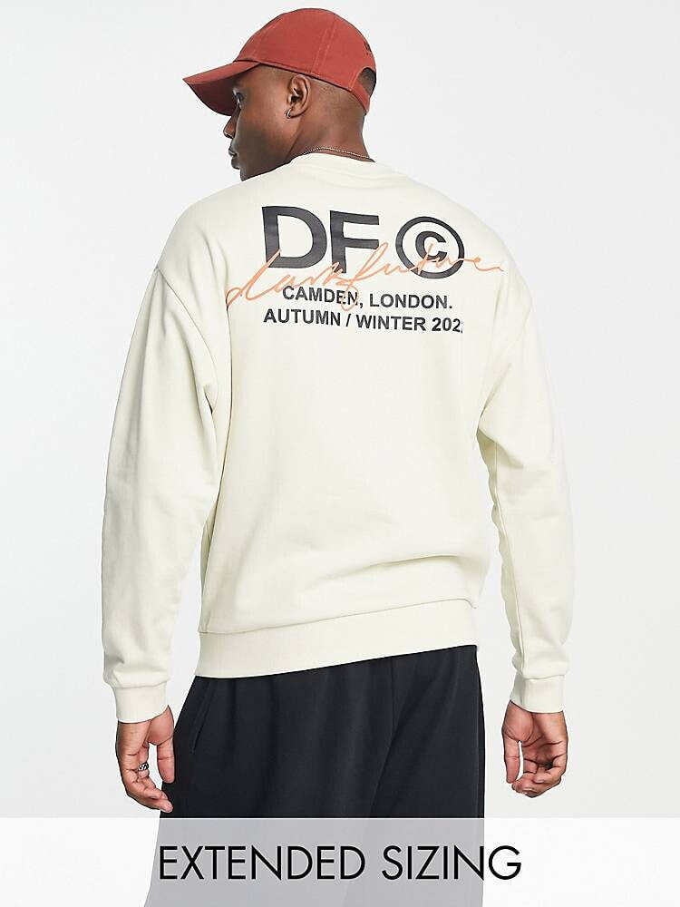 ASOS – Dark Future – Oversize-Sweatshirt in Wollweiß mit Logoprint hinten