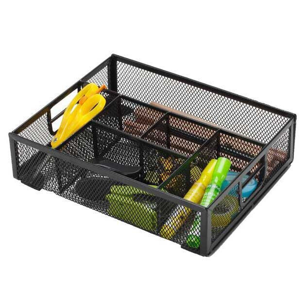 Q-CONNECT Desktop organizer kf17291 metalgrid tray with 6 departments 235x183x65 mm