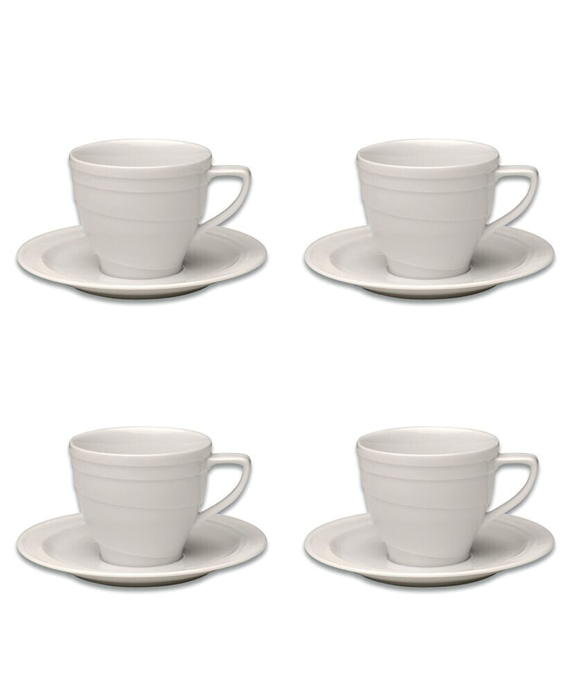 BergHOFF essentials 4 Oz Porcelain Cup Saucer, Set of 4