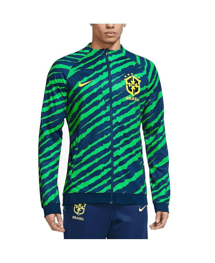 Nike men's Blue Brazil National Team Academy Pro Anthem Performance Full-Zip Jacket