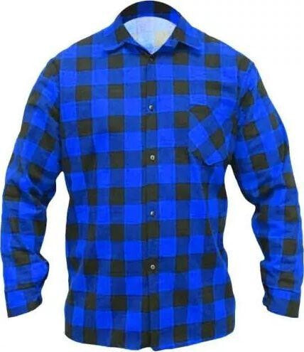 Dedra flannel shirt blue, size L, 100% cotton (BH51F2-L)