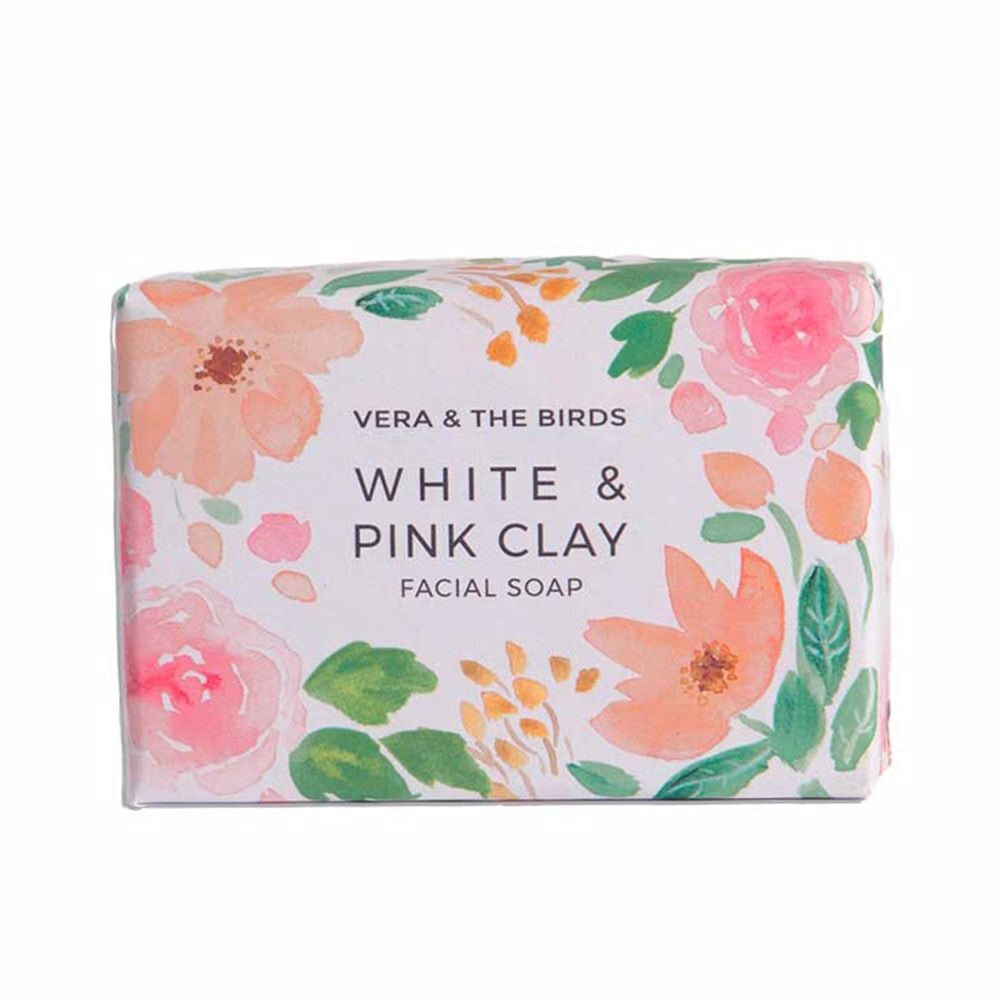 Vera & The Birds White & Pink Clay Facial Soap Мыло для лица с бело и розовой глиной 100 мл