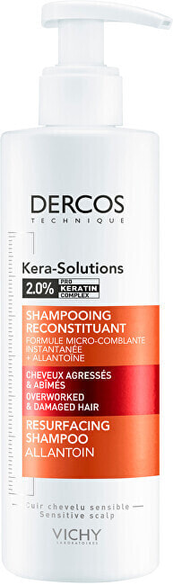 Restorative shampoo for dry and damaged hair Dercos a ceramic Solutions (Resurfacing Shampoo)