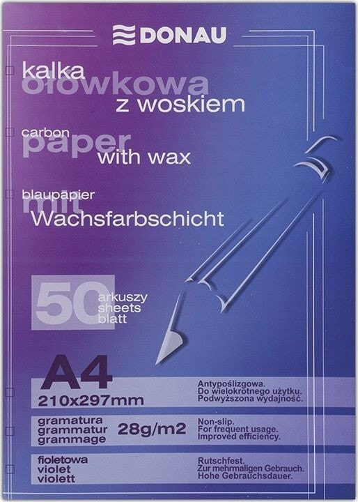 Канцелярский набор для школы Donau Kalka ołówkowa DONAU z woskiem, A4, 50szt., fioletowa