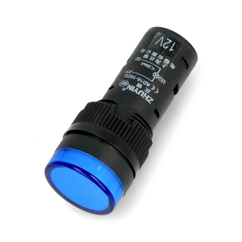 LED indicator 12V AC/DC - 19mm - blue
