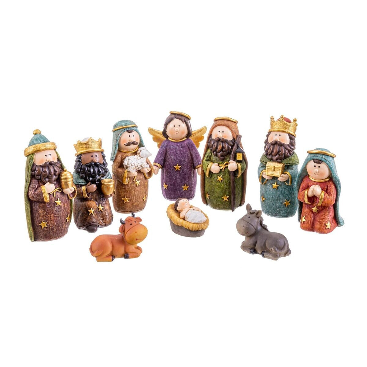 Christmas bauble Multicolour Polyresin Nativity/Bethlehem 12,5 cm (10 Pieces)