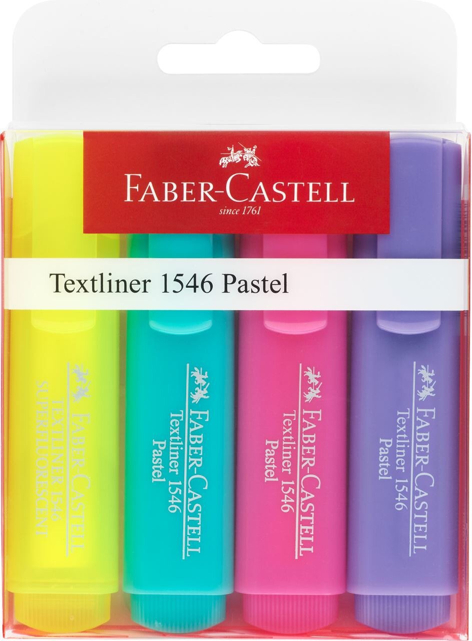 Faber-Castell 154610 маркер 4 шт Розовый, Пурпурный, Бирюзовый, Желтый