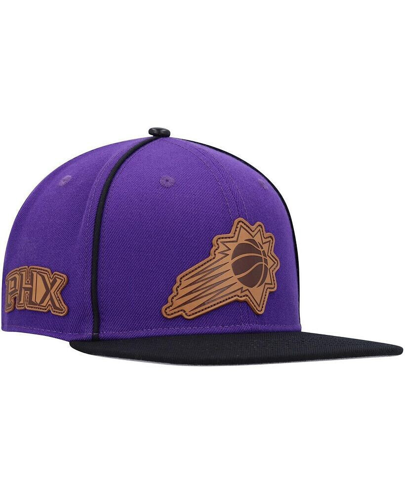 Men's Purple, Black Phoenix Suns Heritage Leather Patch Snapback Hat