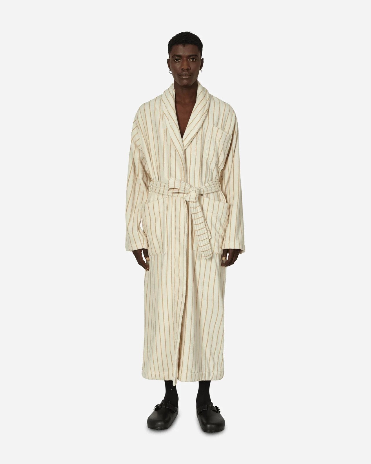 Classic Bathrobe Striped Sienna