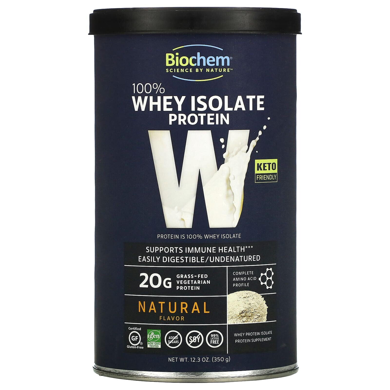 Biochem, 100% Whey Isolate Protein, Natural, 12.3 oz (350 g)